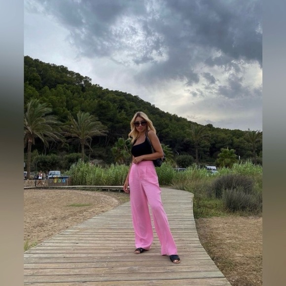 ZARA NEW FLOWY PLEATED PANTS - Picture 7 of 16